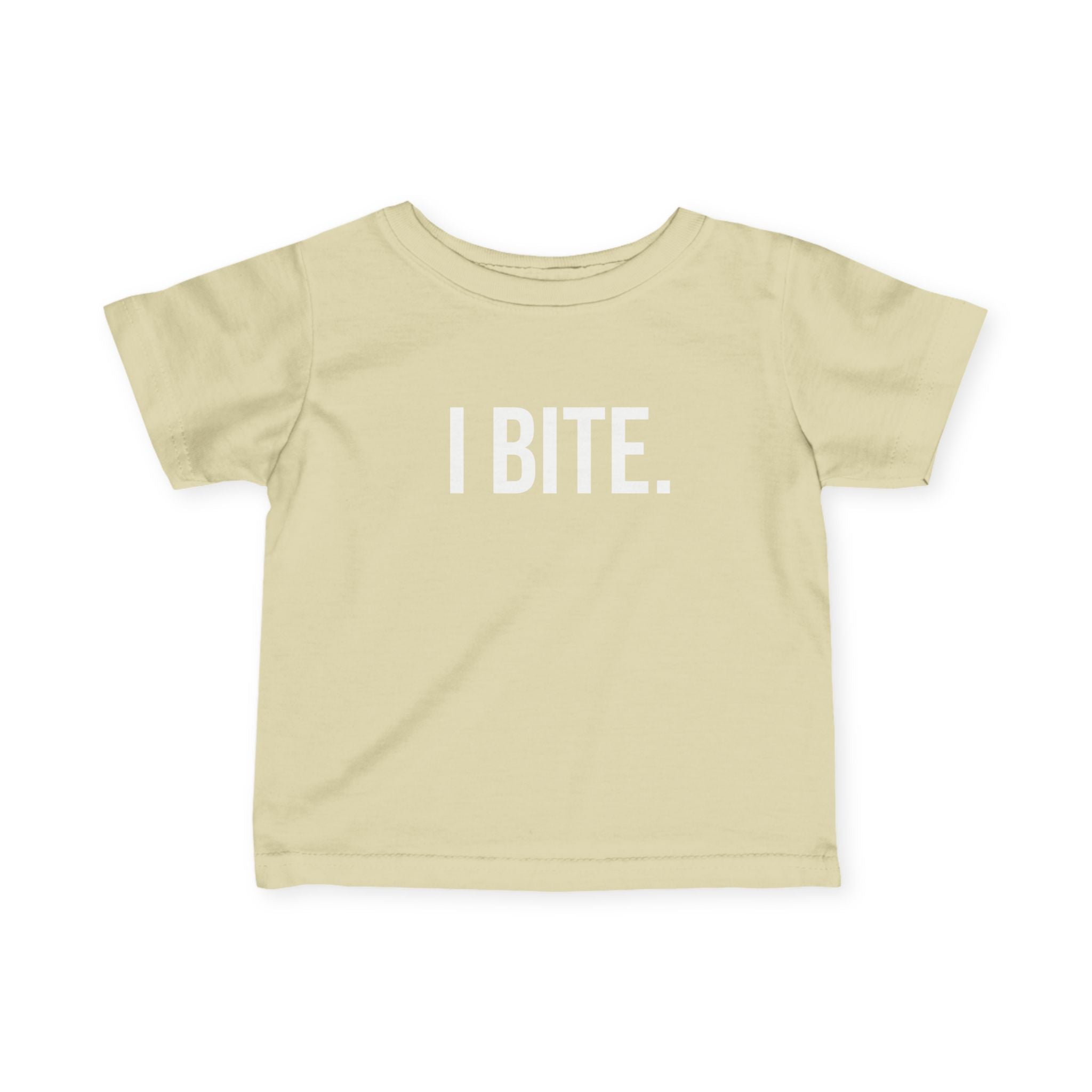 Infant Tee — "I BITE." Funny Baby Shirt