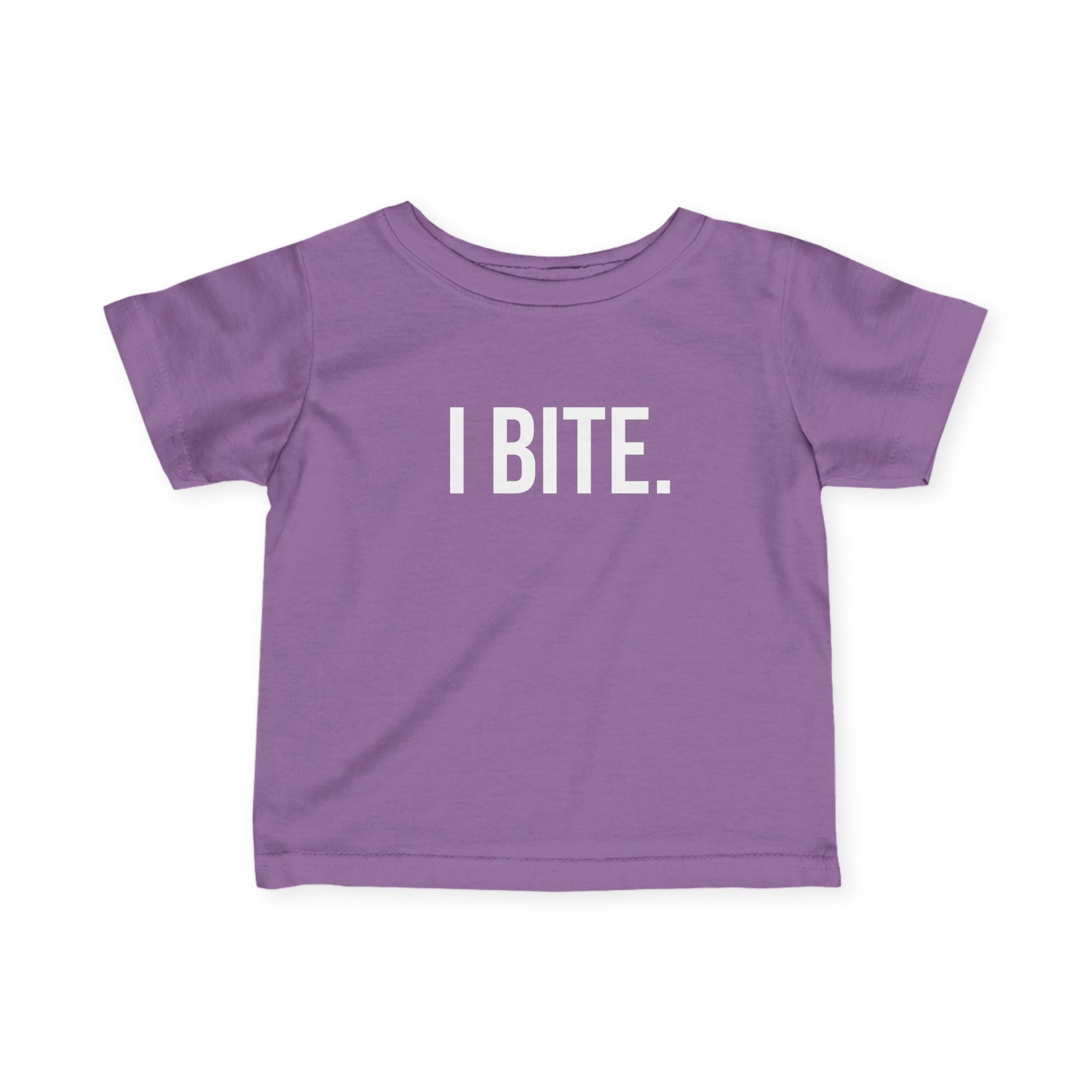 Infant Tee — "I BITE." Funny Baby Shirt