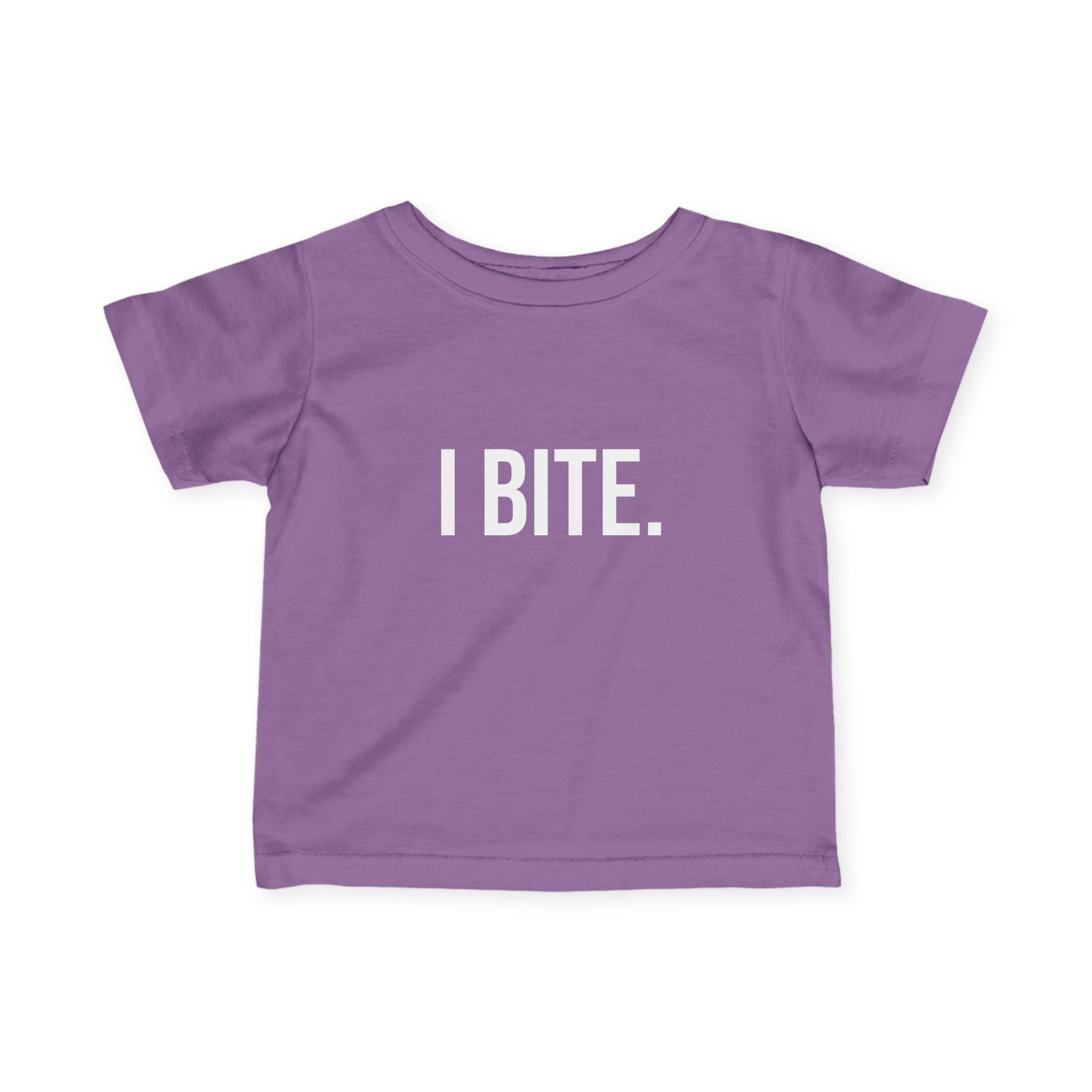 Infant Tee — "I BITE." Funny Baby Shirt