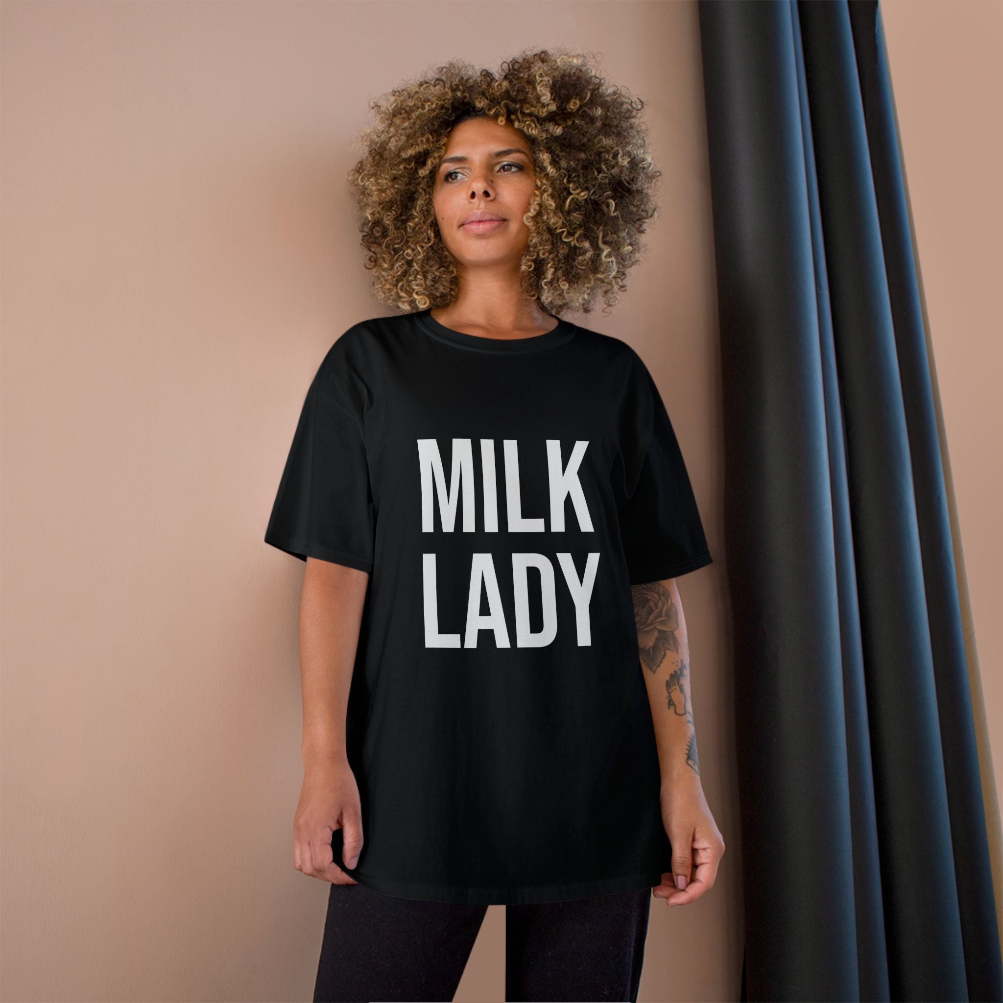 Adult “Milk Lady” T shirt Champion Logo