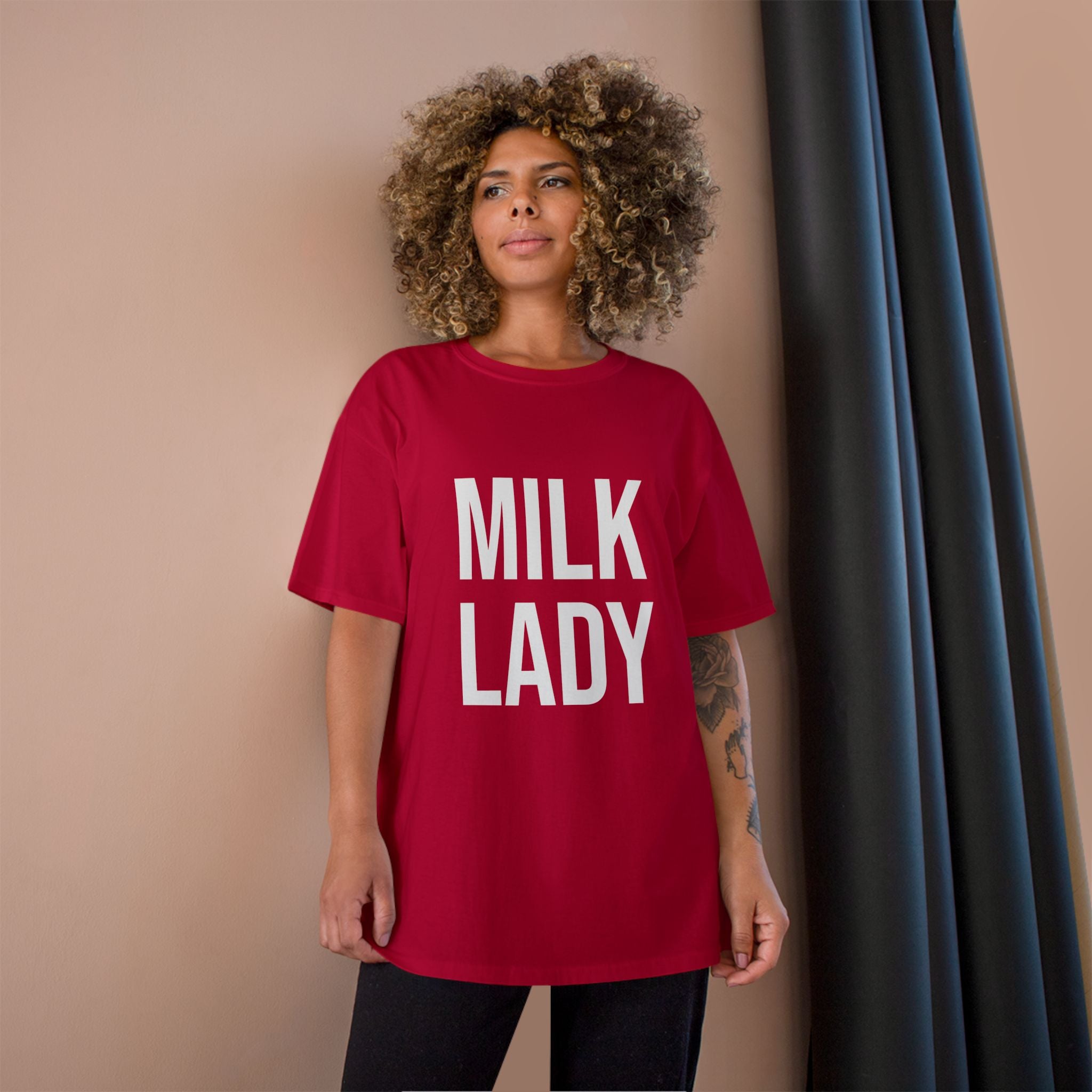 Adult “Milk Lady” T shirt Champion Logo