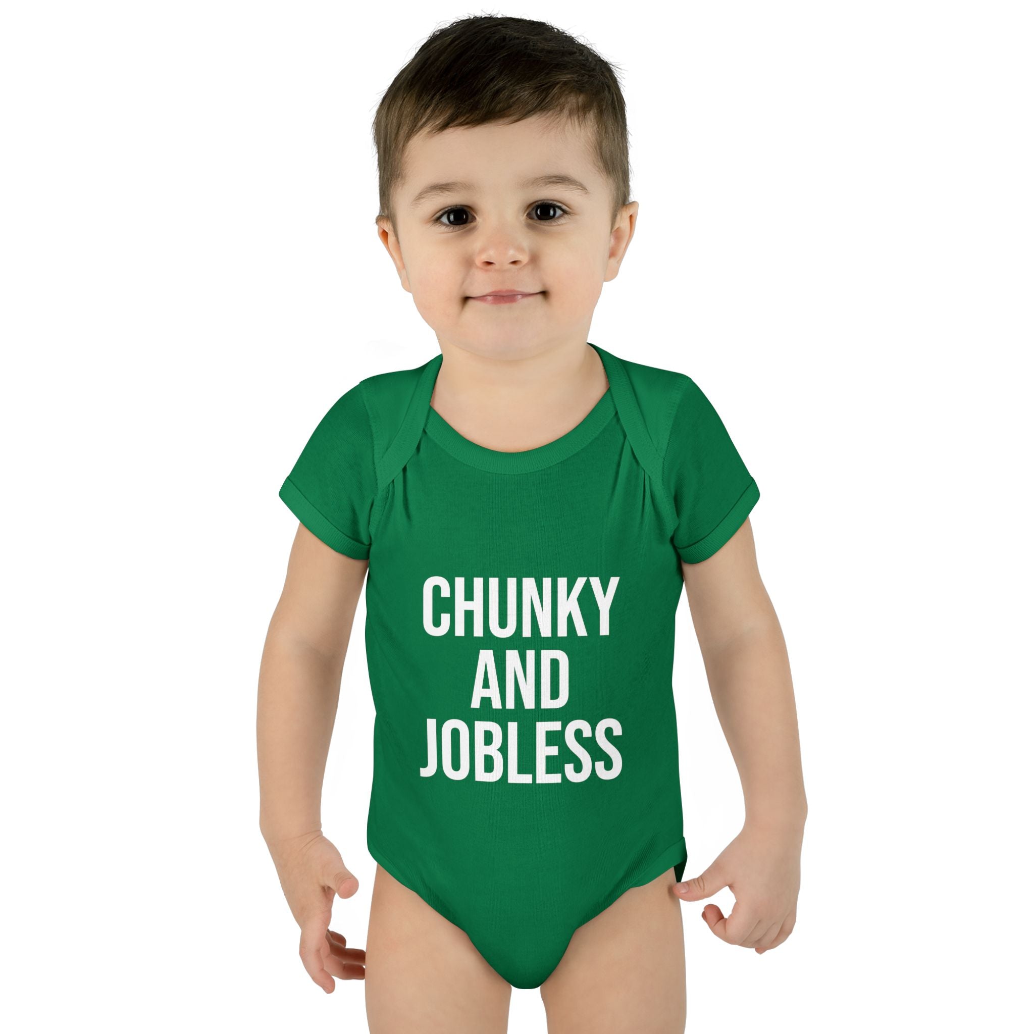 Infant Bodysuit — "Chunky and Jobless" Funny Baby One-Piece