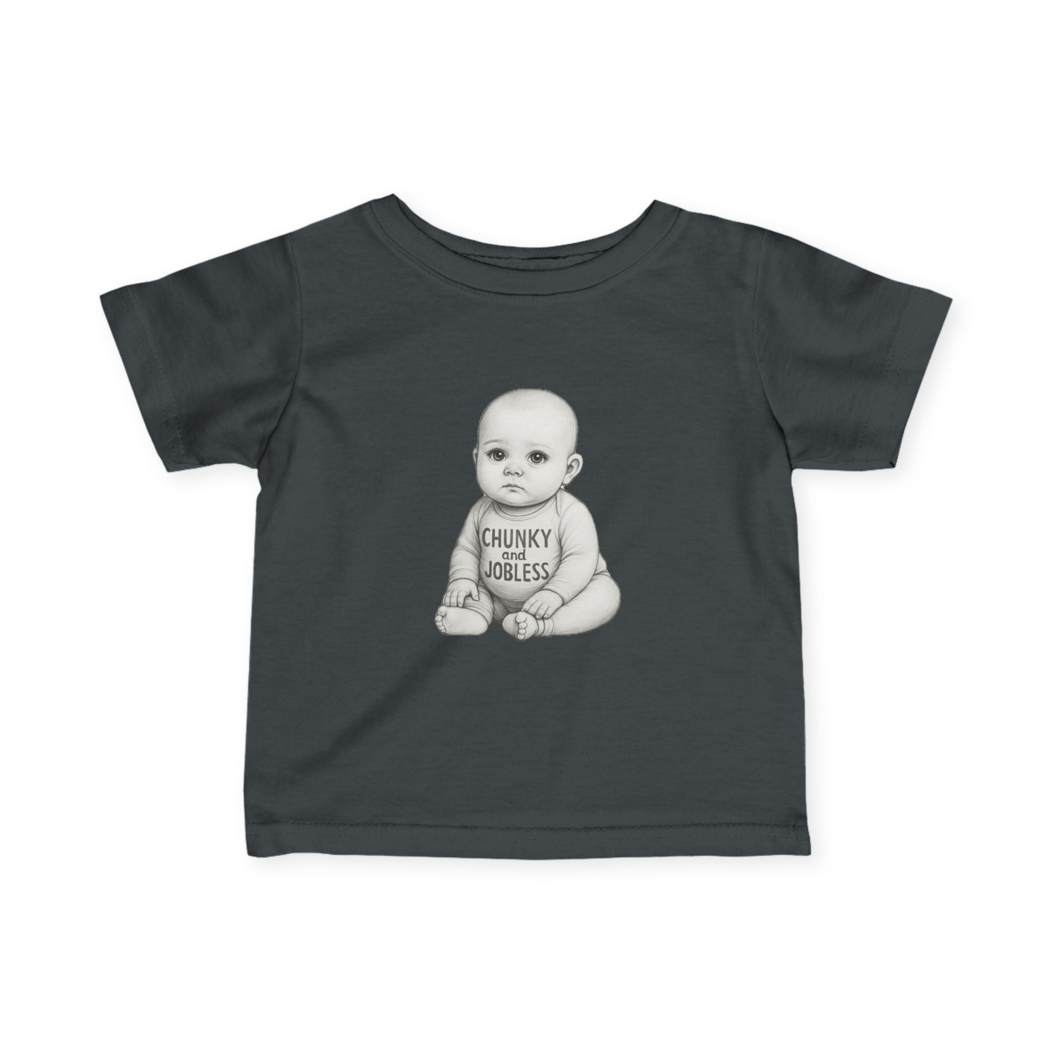 Infant Tee — "Chunky & Jobless" Vintage Baby Illustration