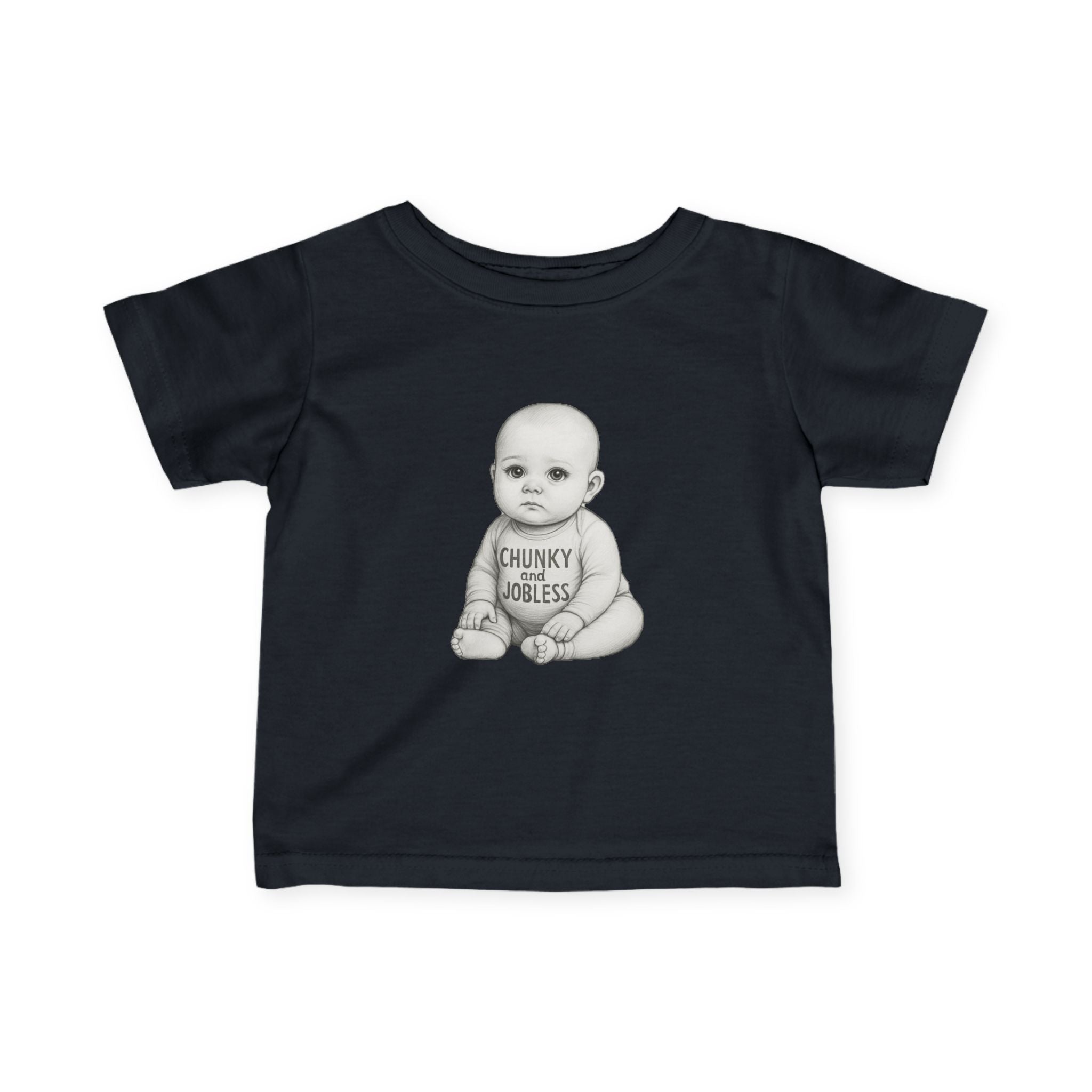Infant Tee — "Chunky & Jobless" Vintage Baby Illustration