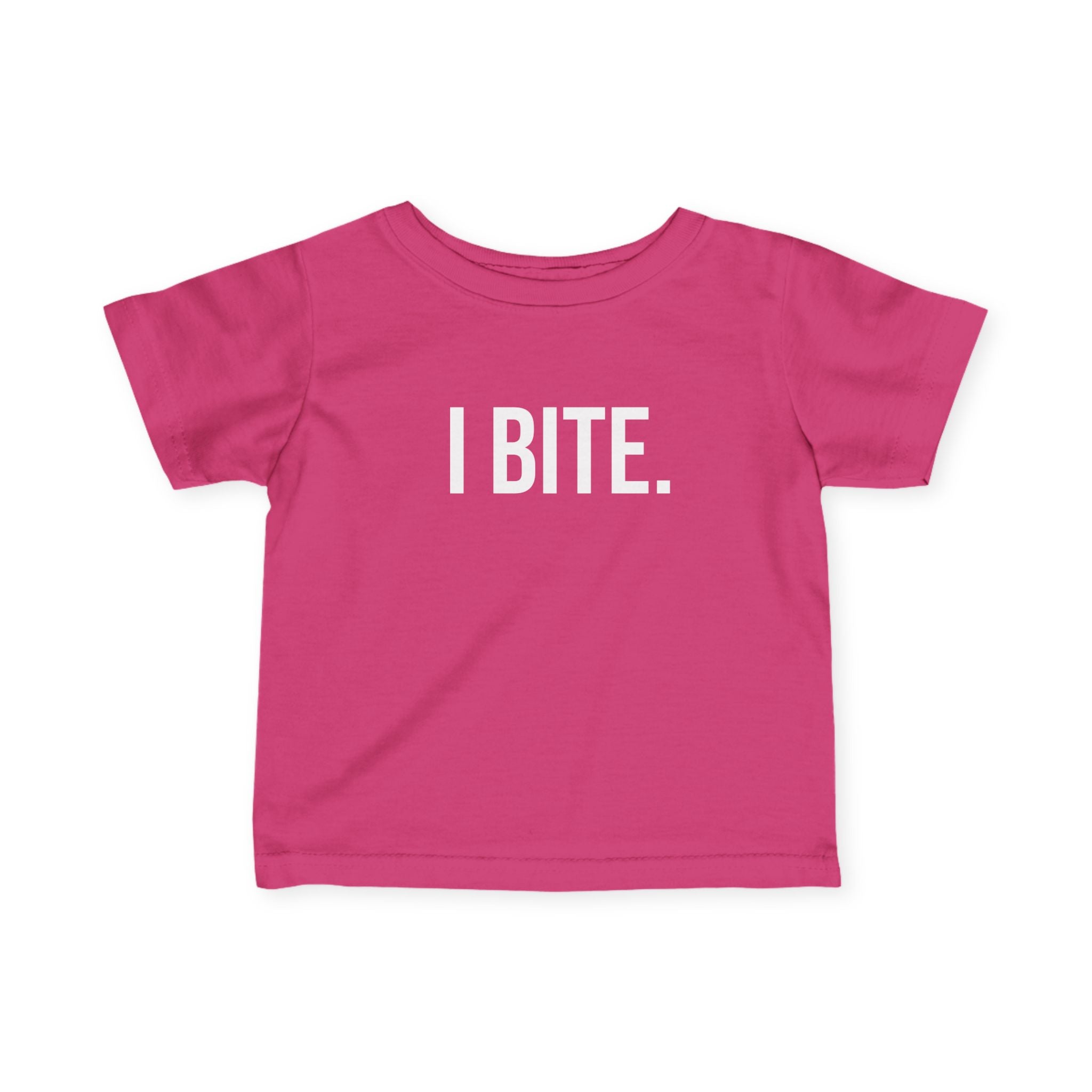 Infant Tee — "I BITE." Funny Baby Shirt