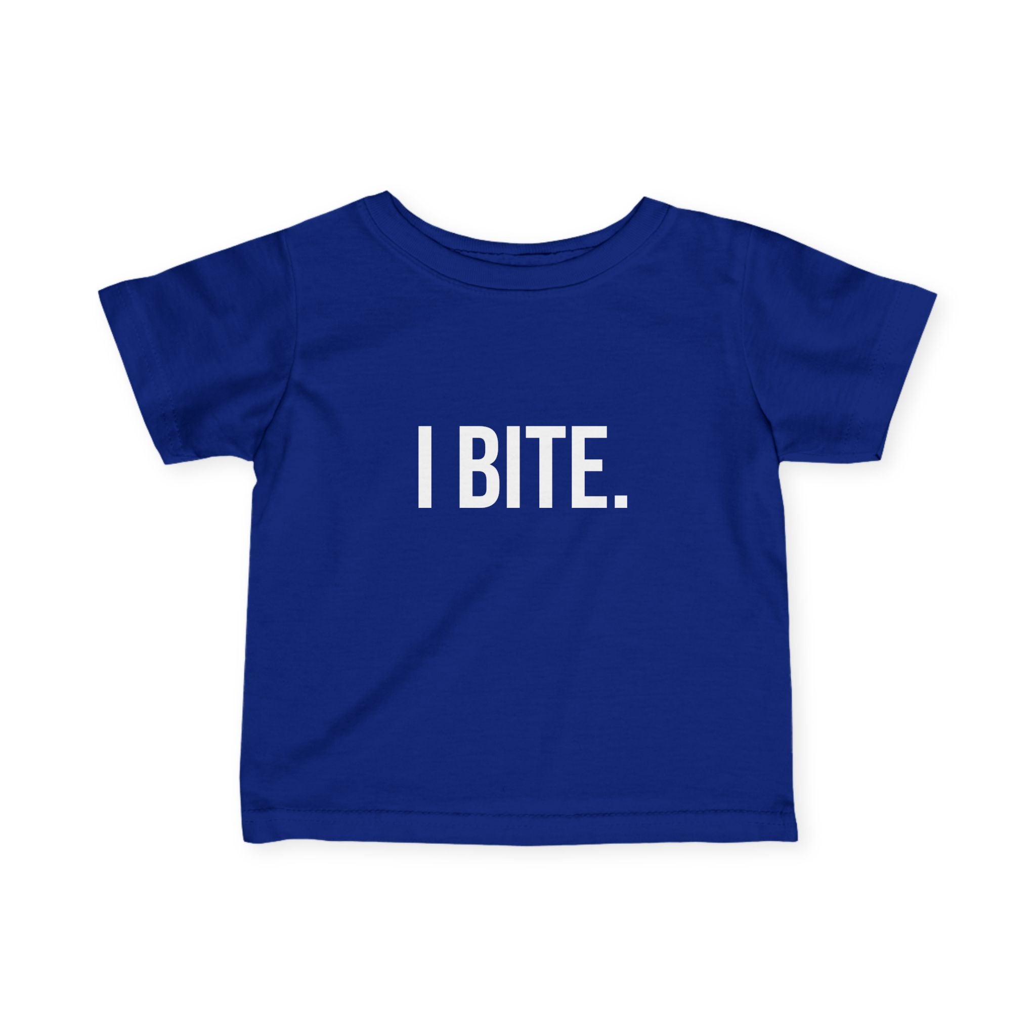 Infant Tee — "I BITE." Funny Baby Shirt