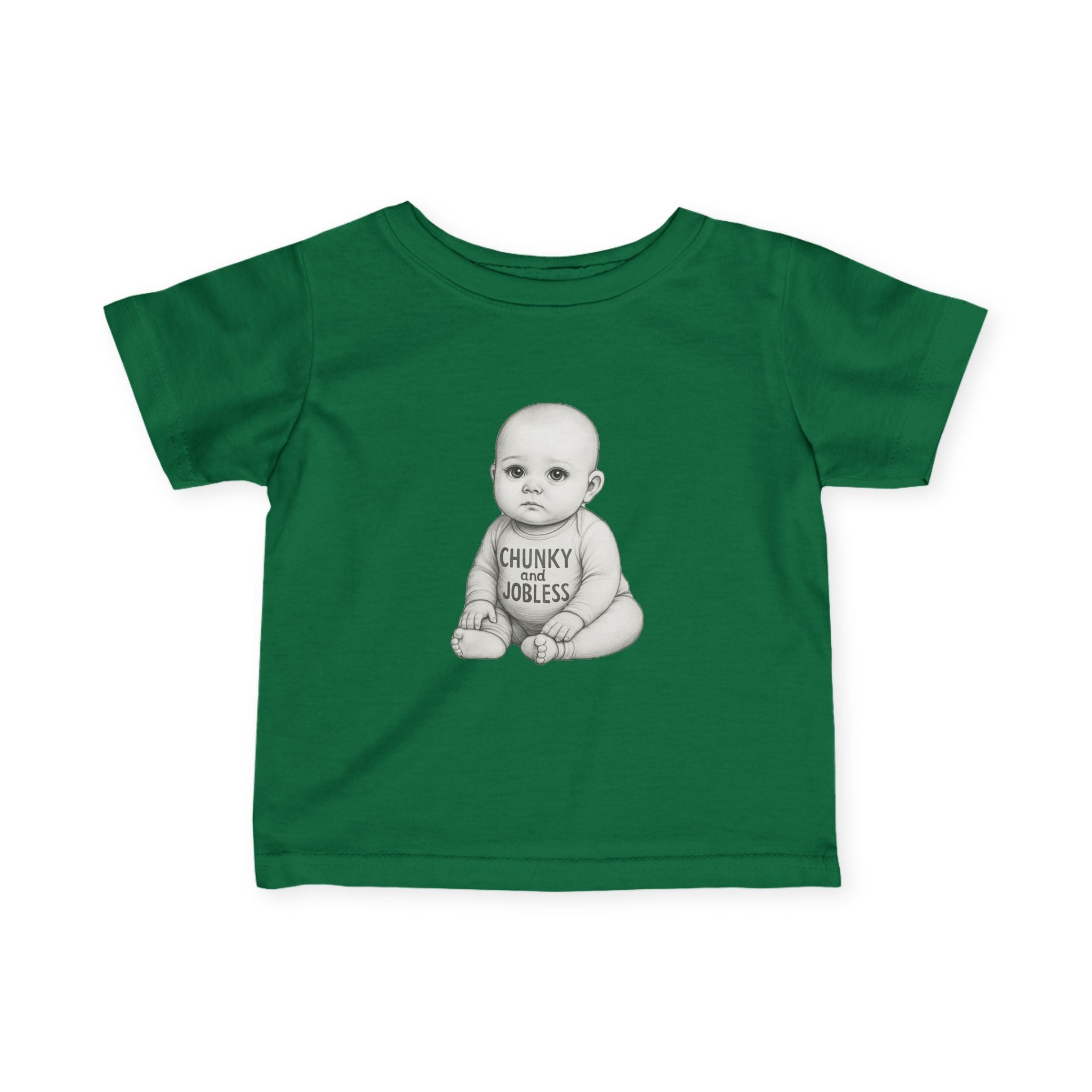 Infant Tee — "Chunky & Jobless" Vintage Baby Illustration