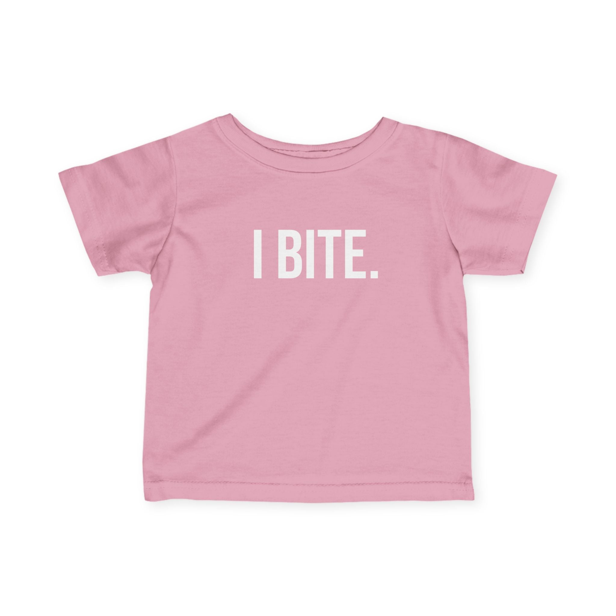 Infant Tee — "I BITE." Funny Baby Shirt