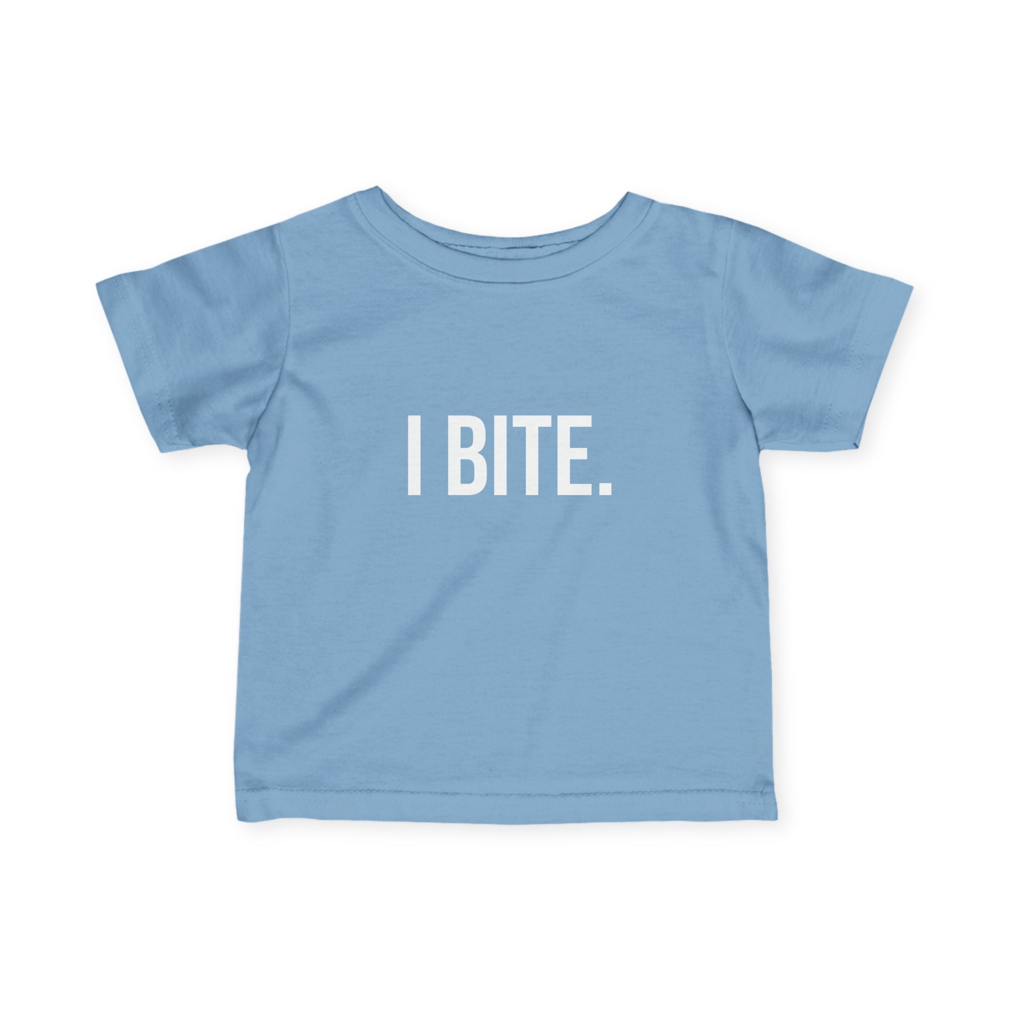 Infant Tee — "I BITE." Funny Baby Shirt