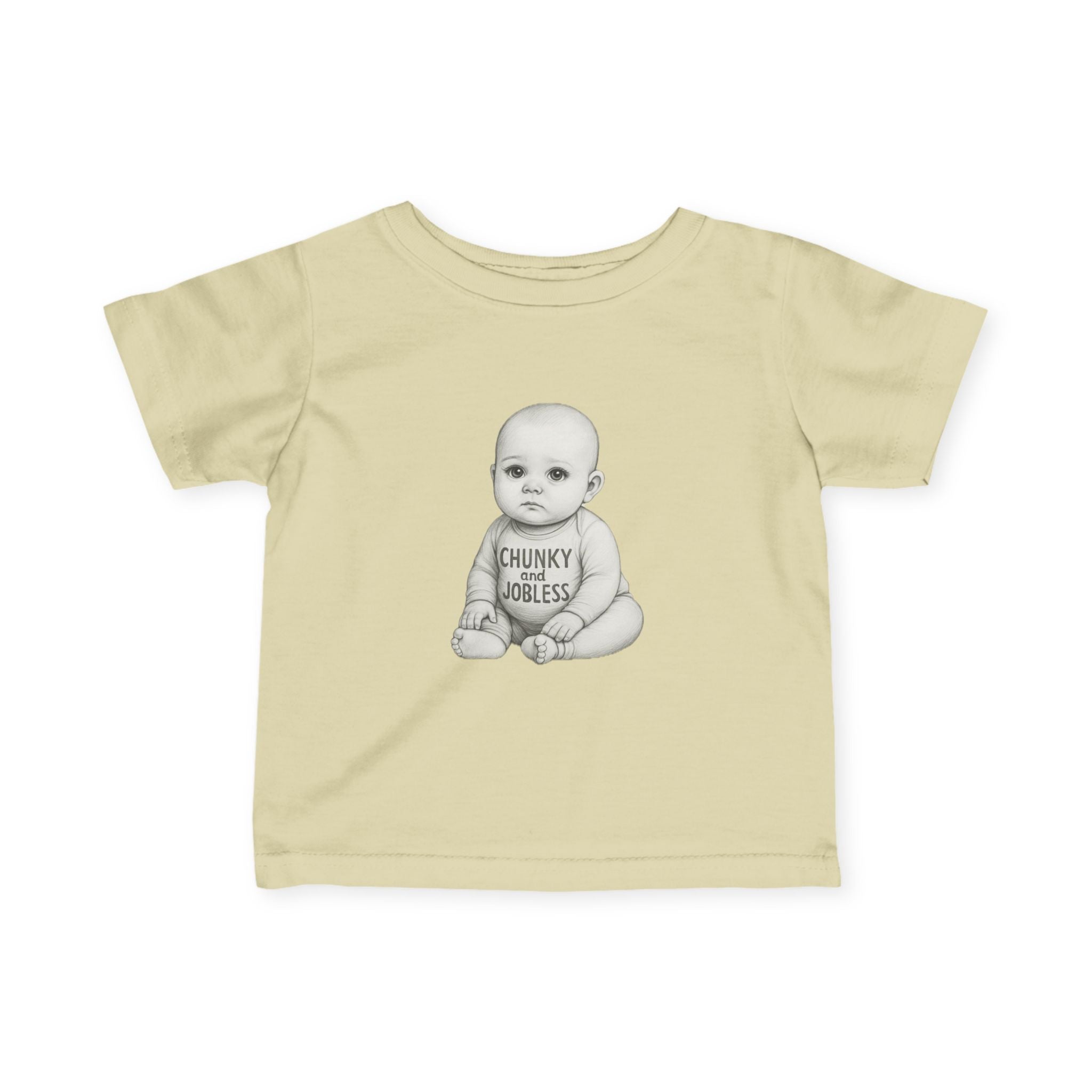 Infant Tee — "Chunky & Jobless" Vintage Baby Illustration