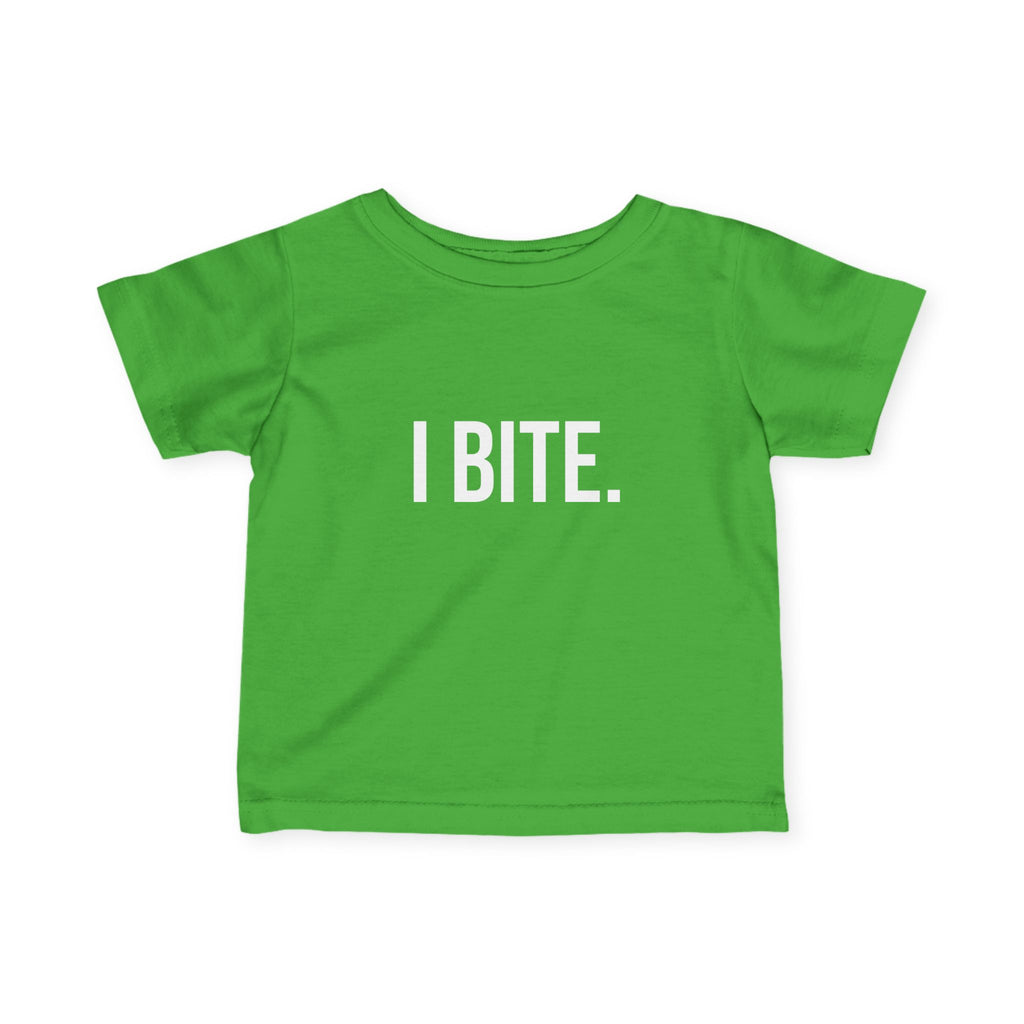 Infant Tee — "I BITE." Funny Baby Shirt