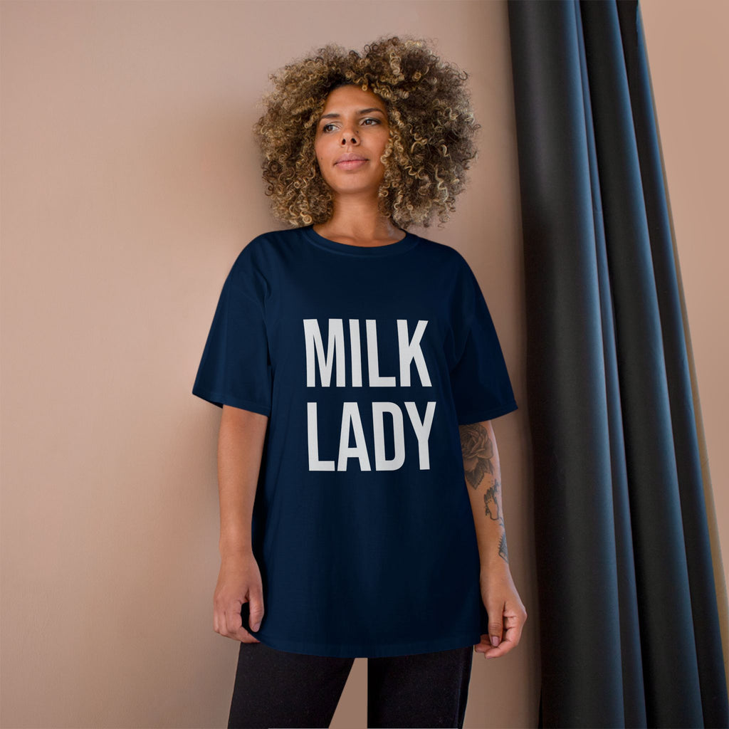 Adult “Milk Lady” T shirt Champion Logo