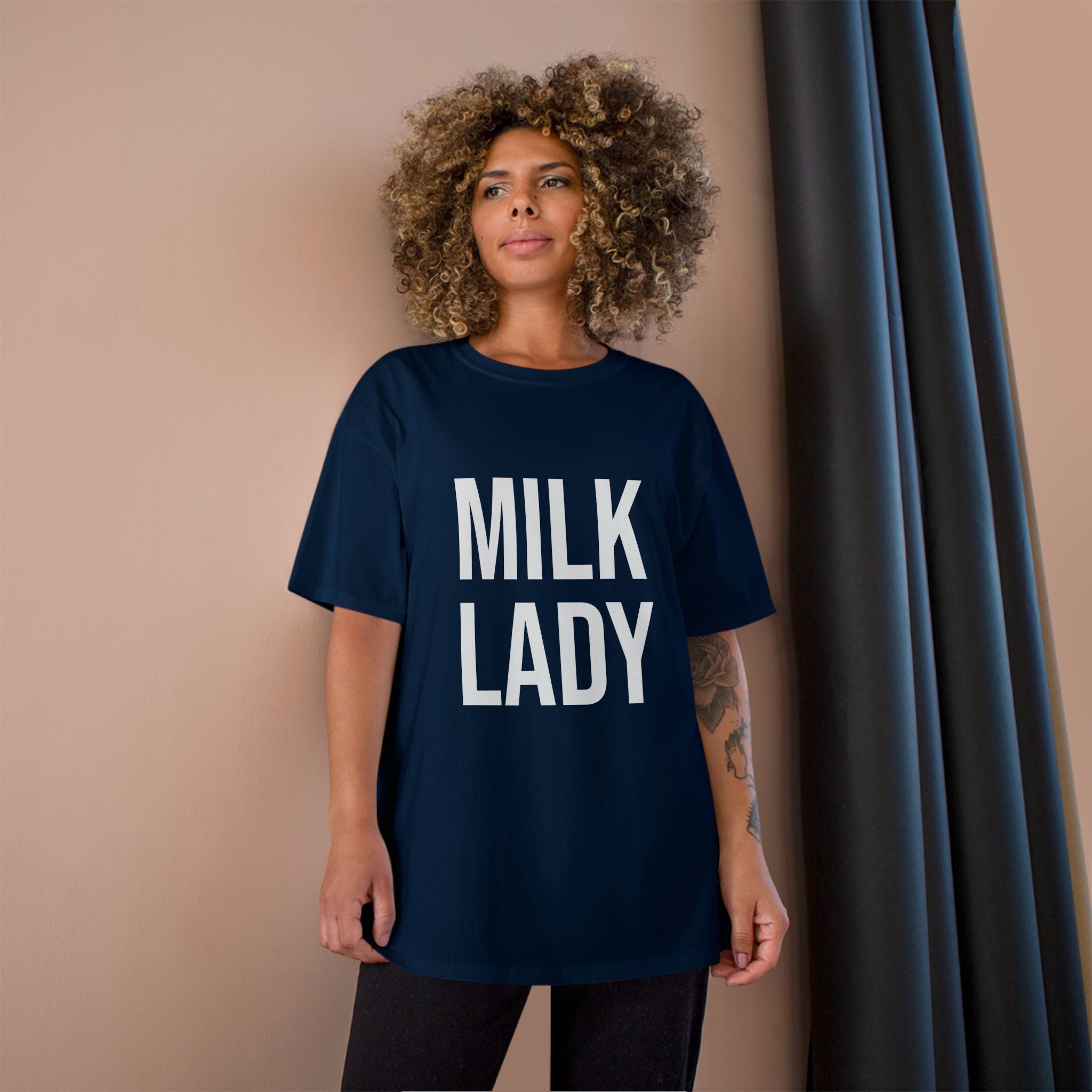 Adult “Milk Lady” T shirt Champion Logo