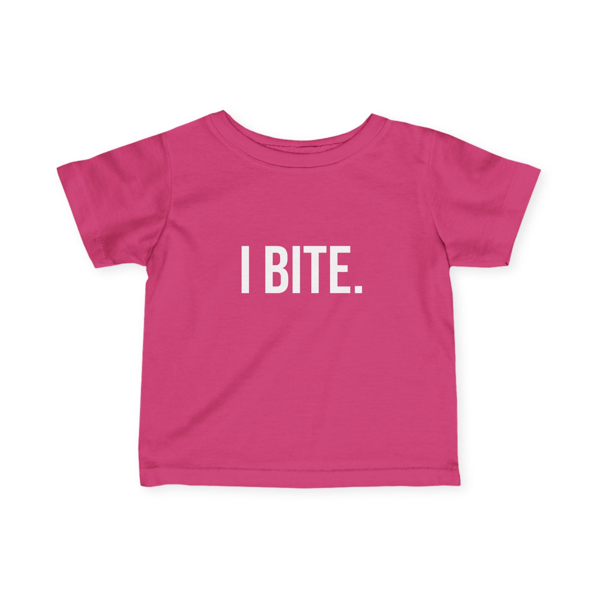 Infant Tee — "I BITE." Funny Baby Shirt