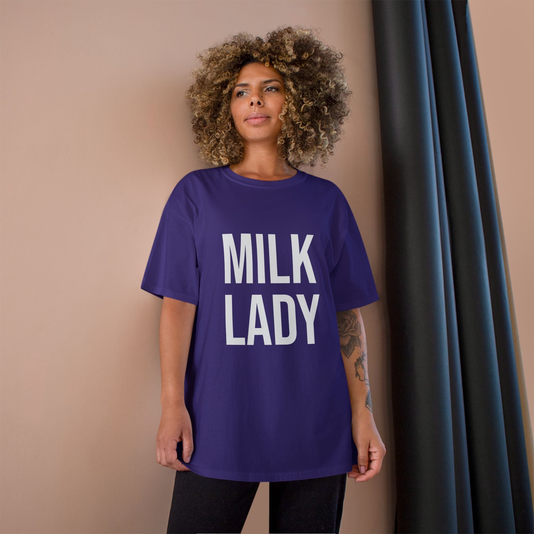 Adult “Milk Lady” T shirt Champion Logo