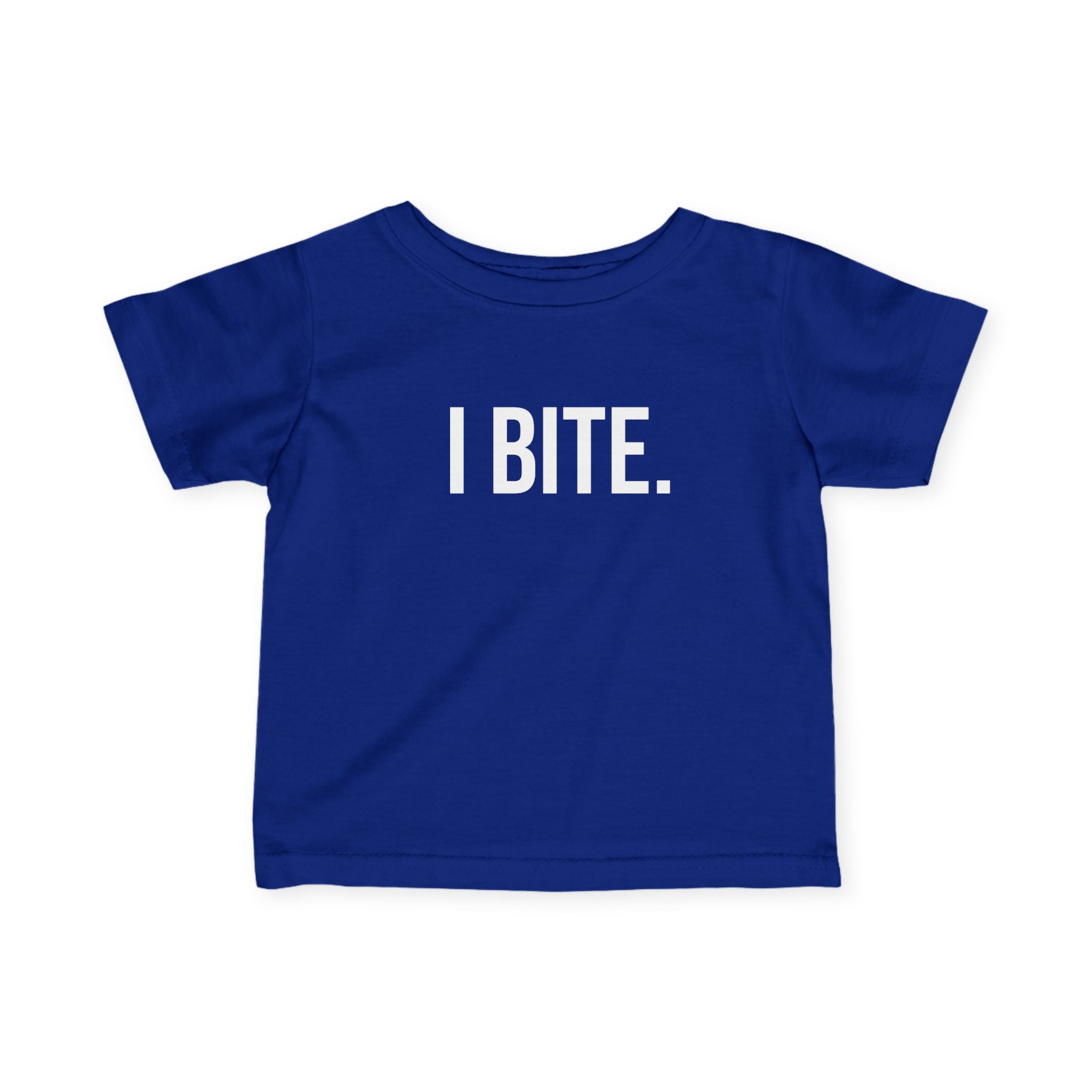Infant Tee — "I BITE." Funny Baby Shirt
