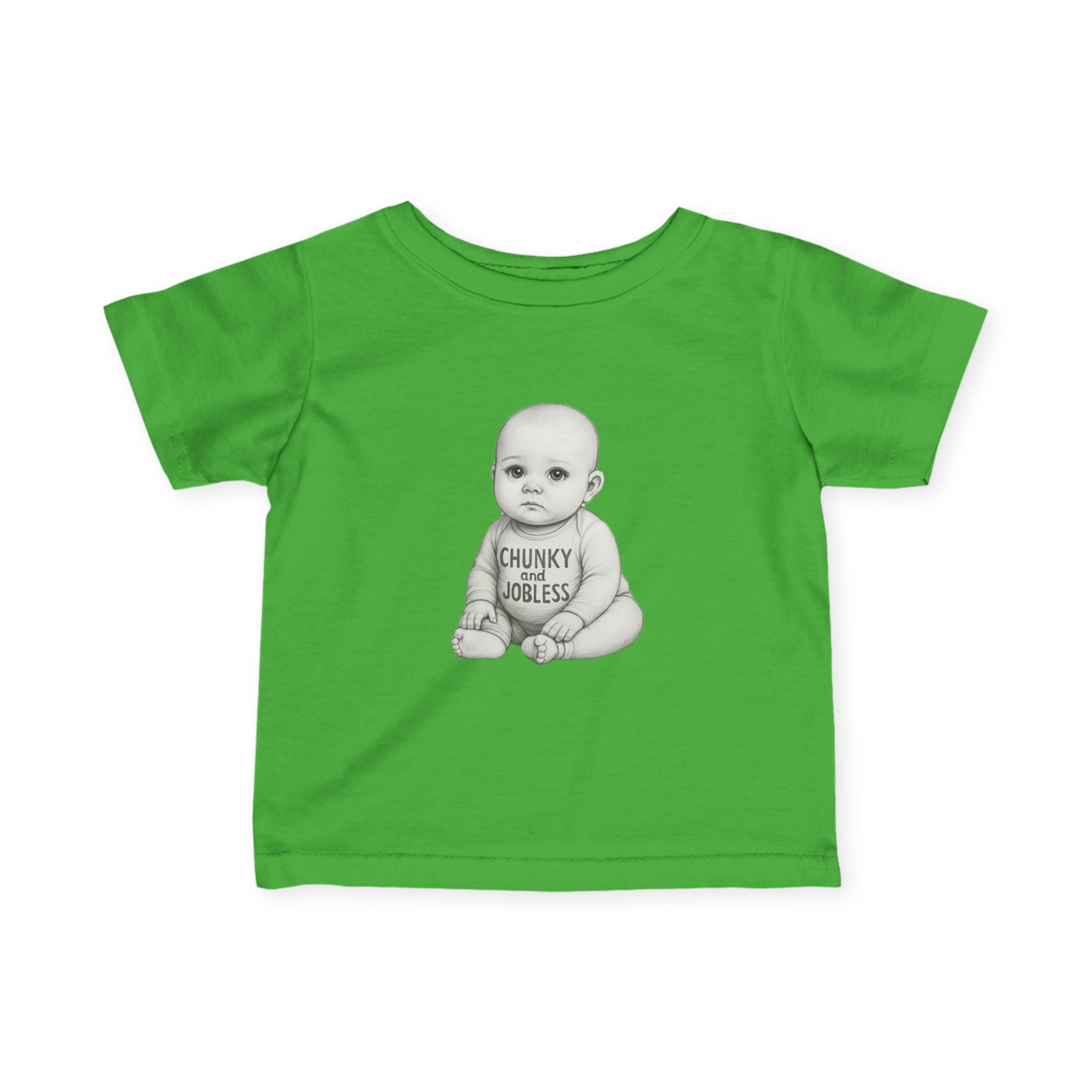 Infant Tee — "Chunky & Jobless" Vintage Baby Illustration