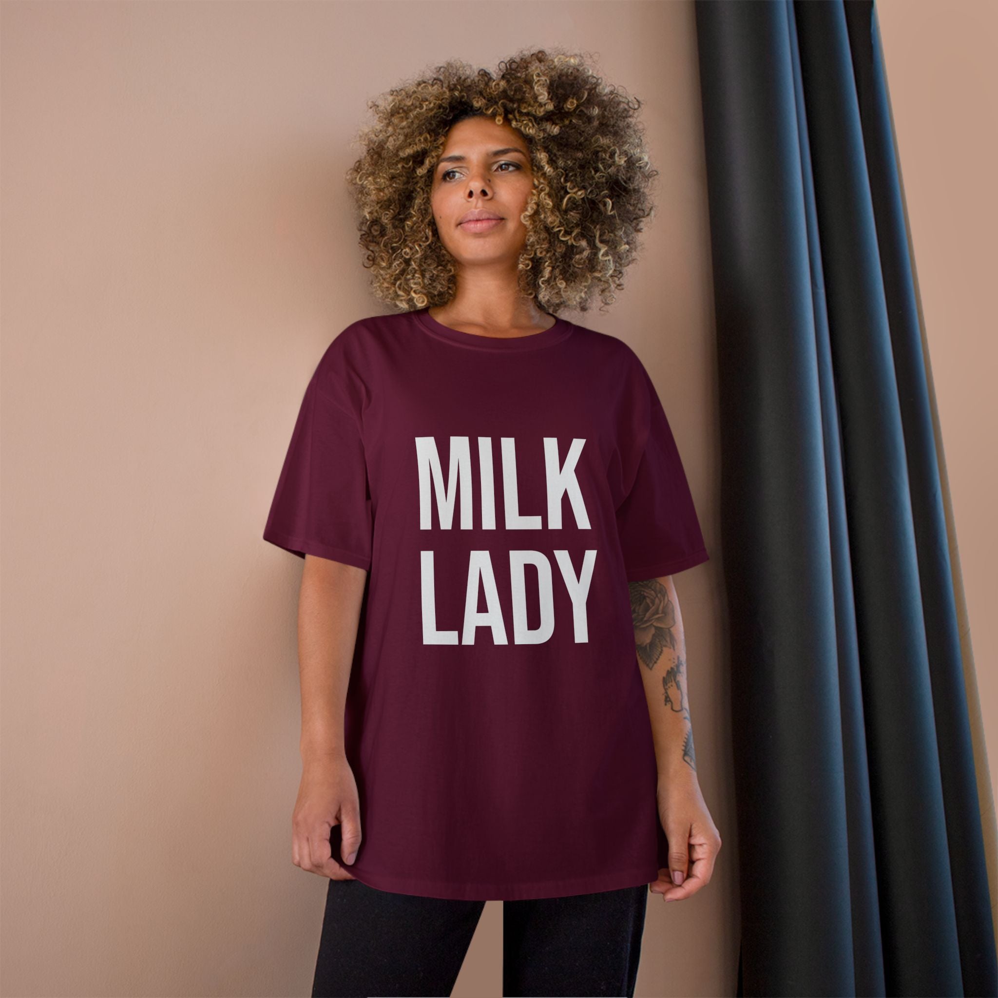 Adult “Milk Lady” T shirt Champion Logo