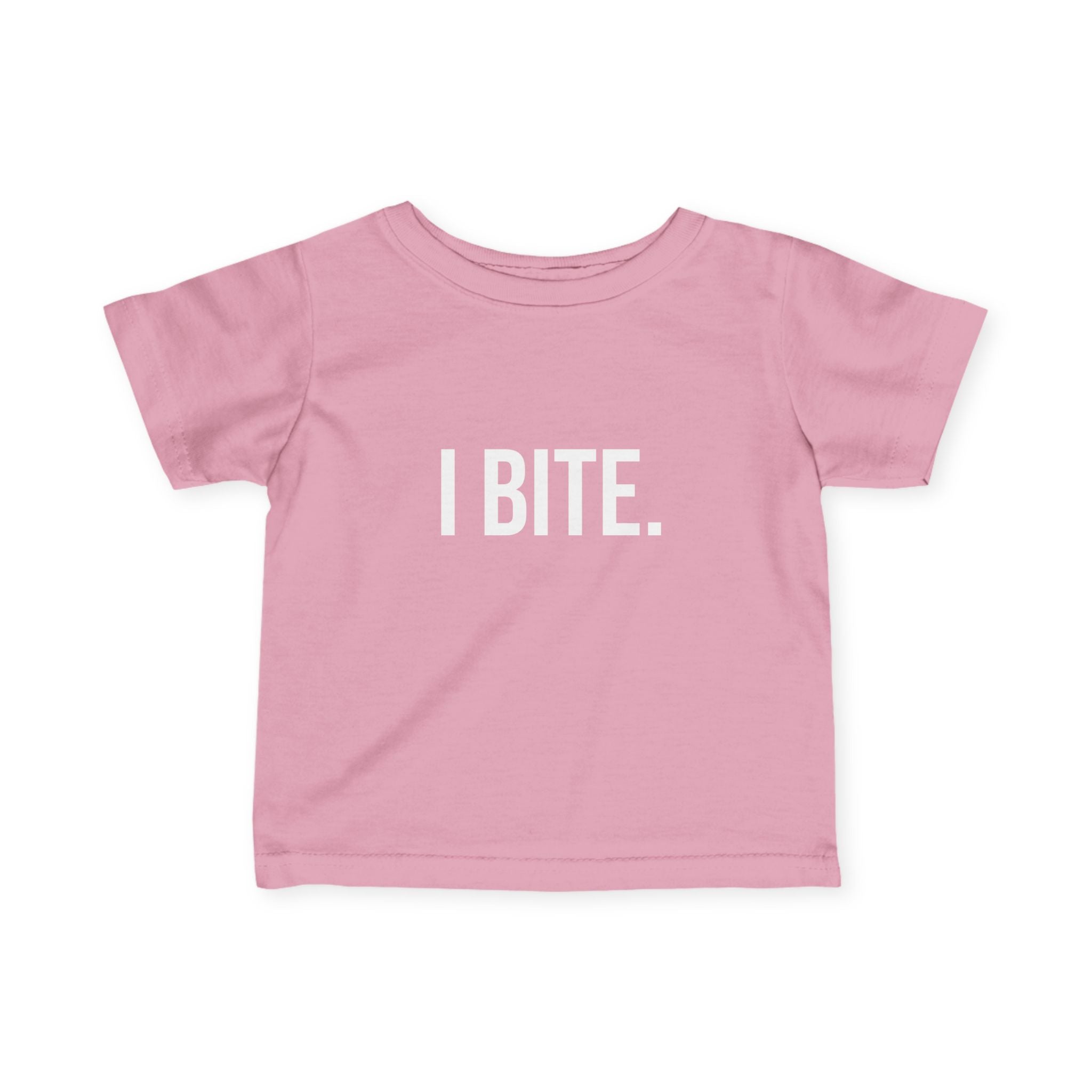Infant Tee — "I BITE." Funny Baby Shirt