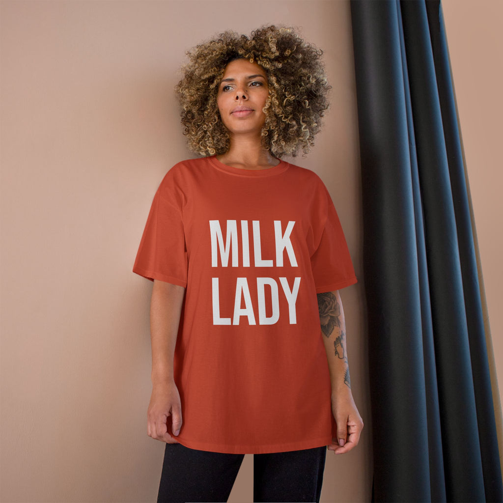 Adult “Milk Lady” T shirt Champion Logo