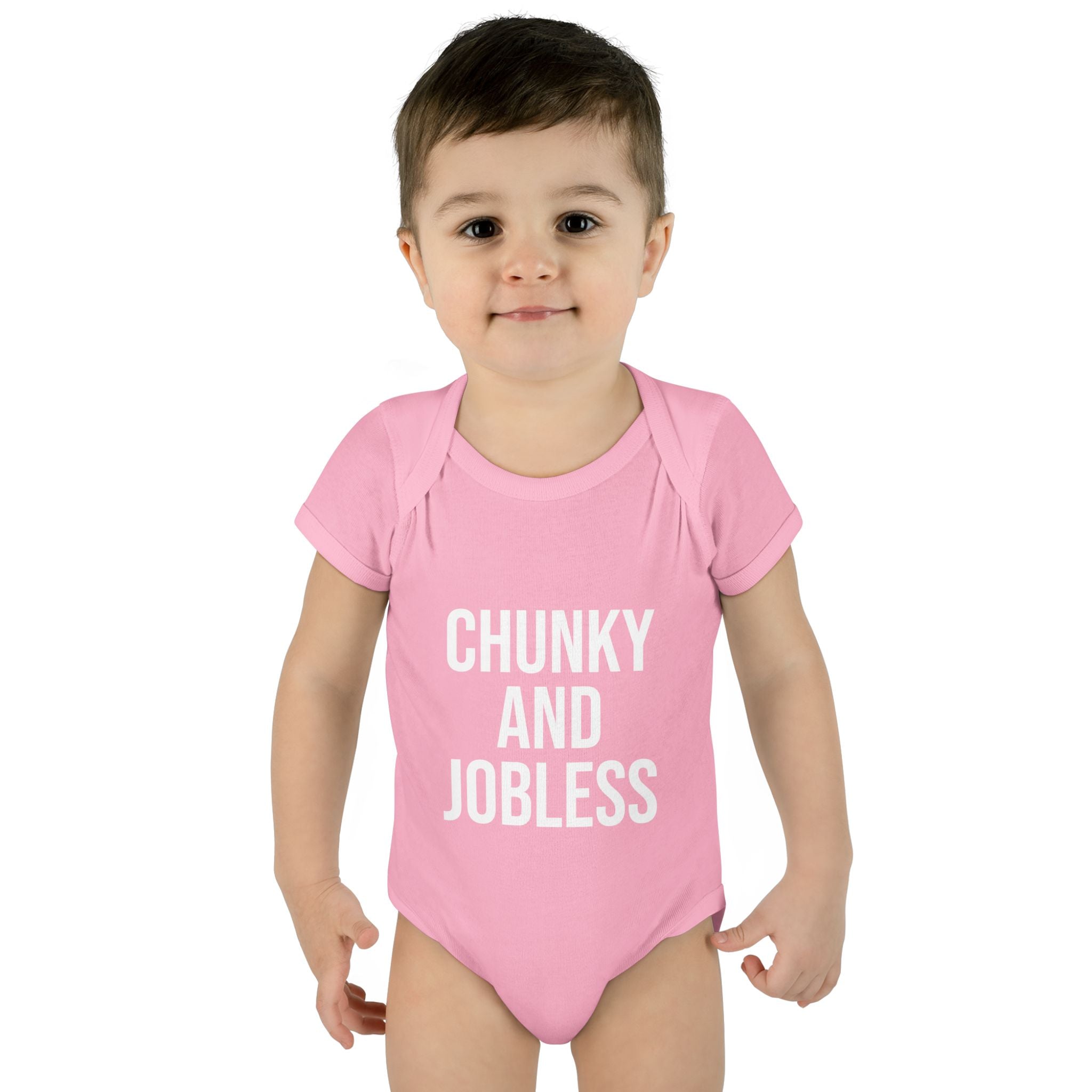Infant Bodysuit — "Chunky and Jobless" Funny Baby One-Piece