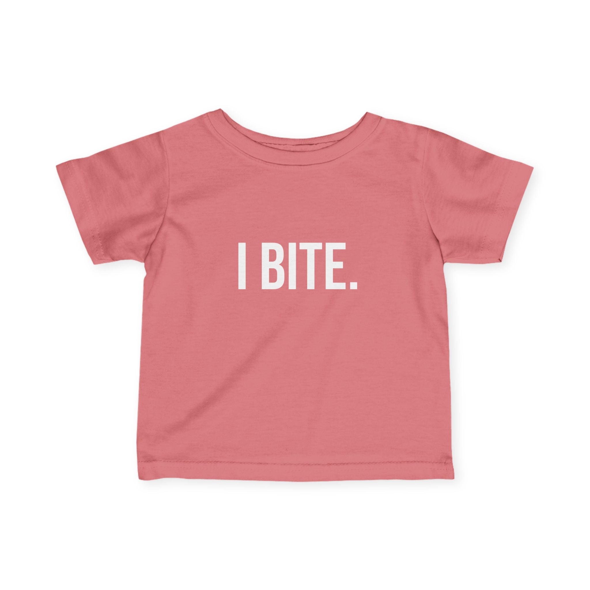 Infant Tee — "I BITE." Funny Baby Shirt