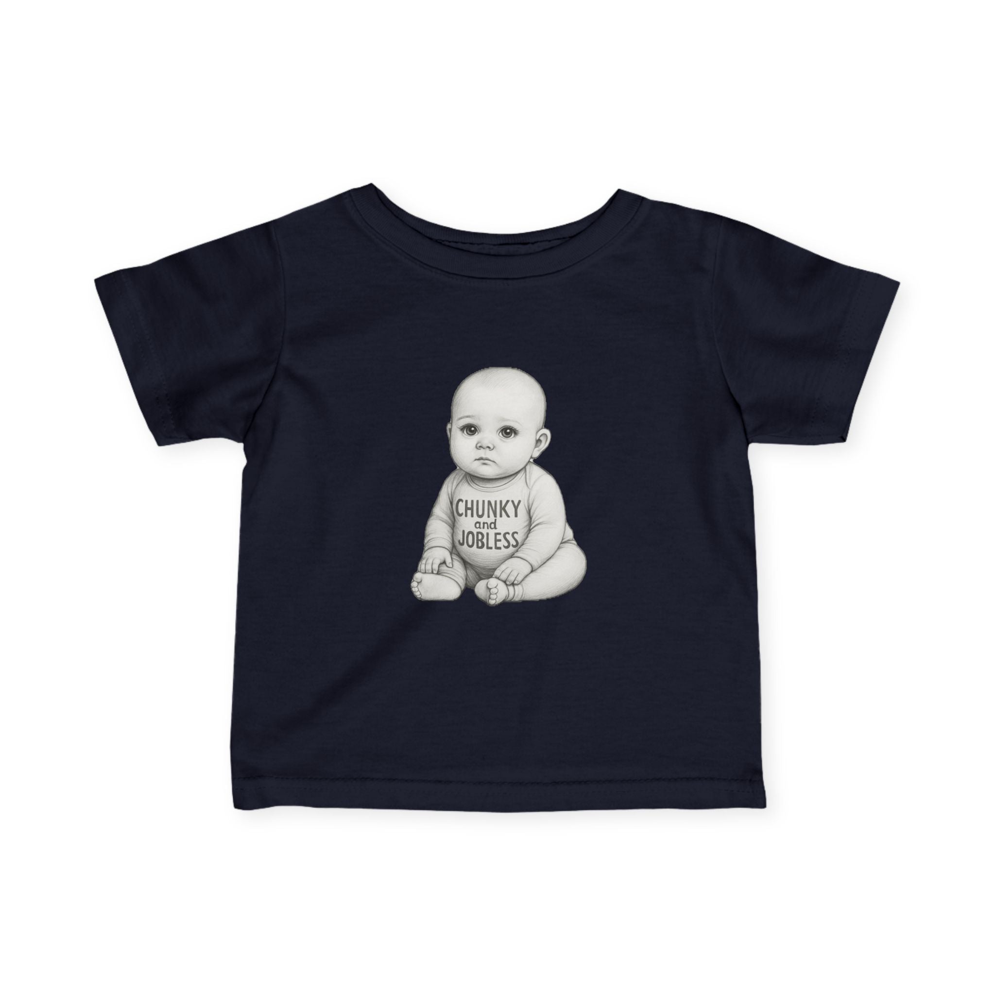 Infant Tee — "Chunky & Jobless" Vintage Baby Illustration