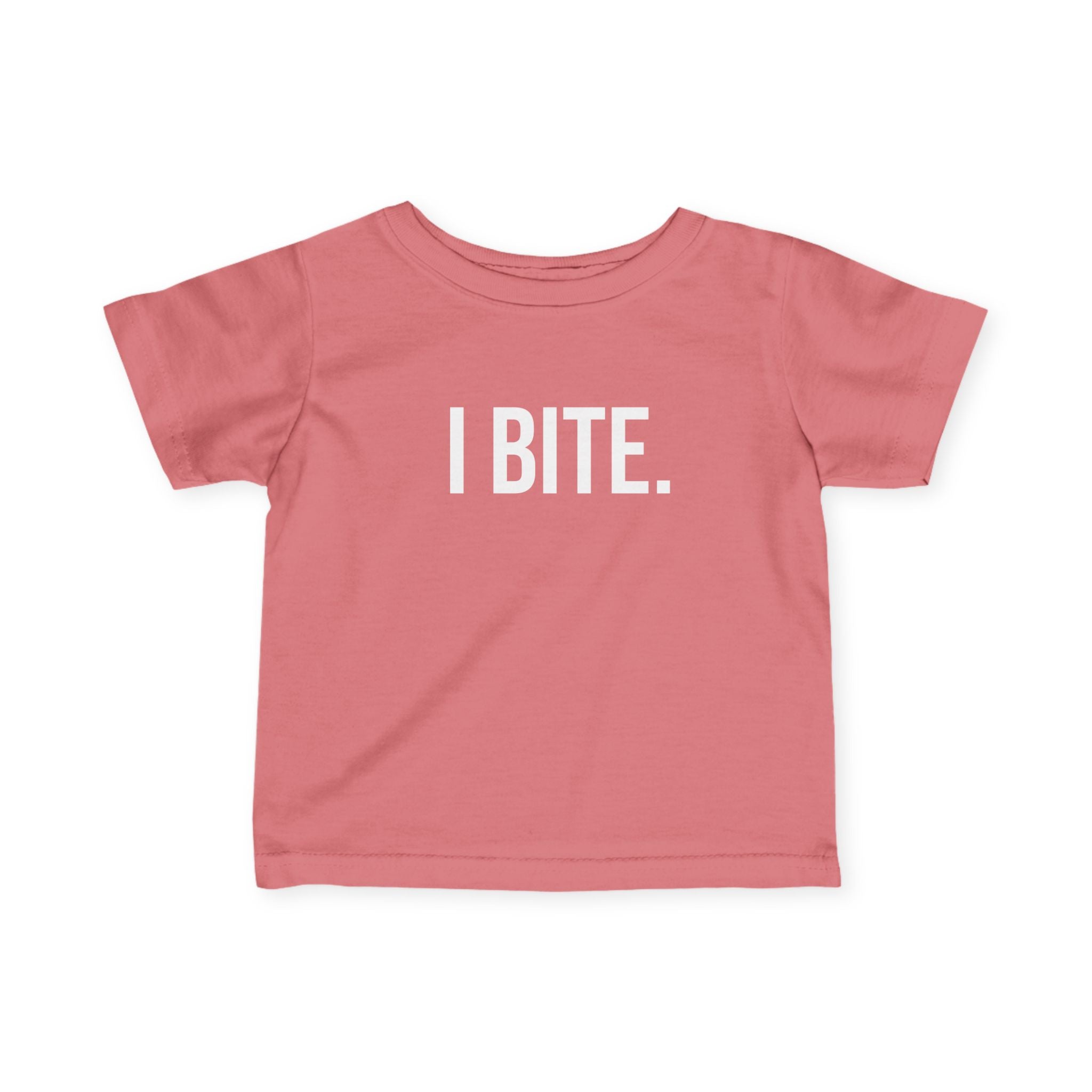 Infant Tee — "I BITE." Funny Baby Shirt