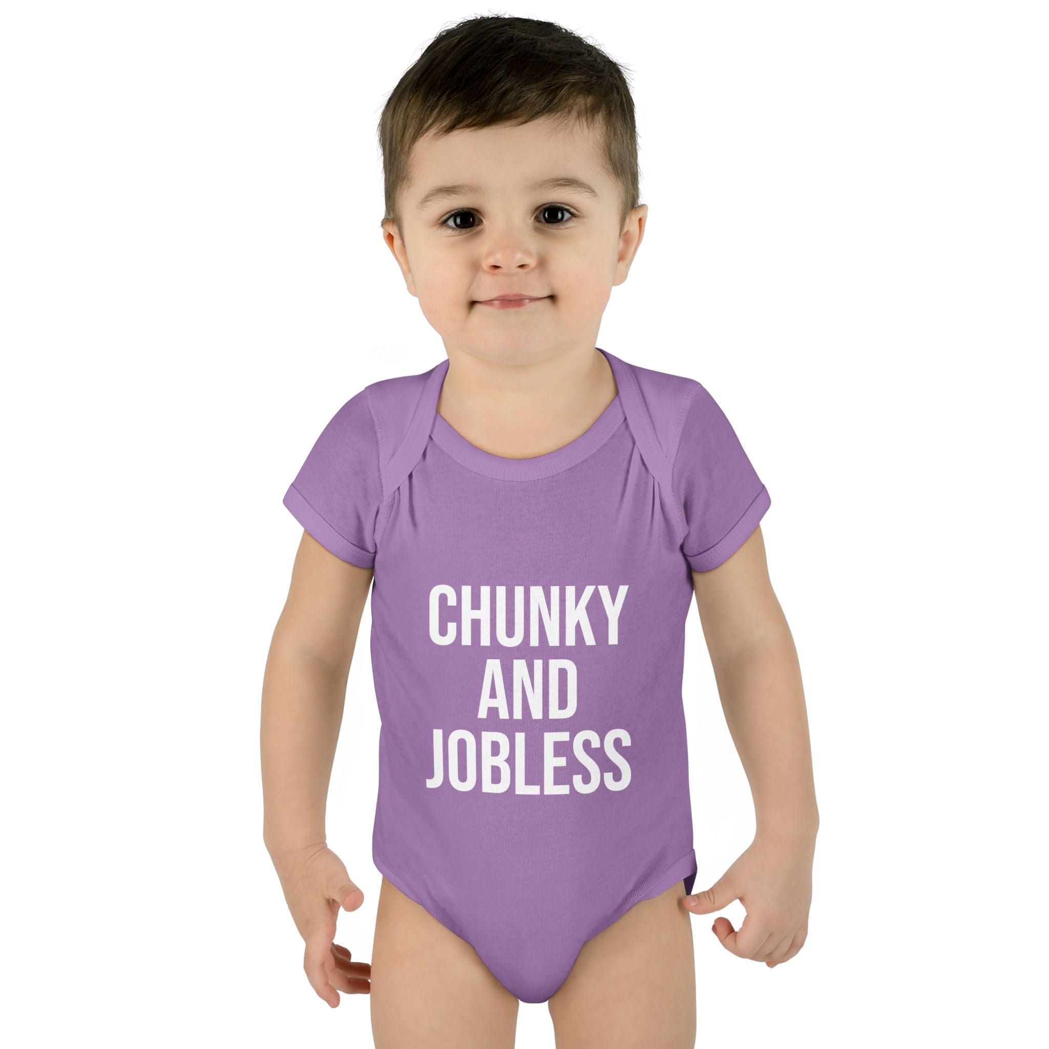 Infant Bodysuit — "Chunky and Jobless" Funny Baby One-Piece